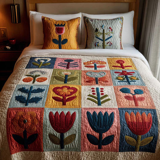Cottage Meadow 3-Piece Quited Bedding Set NCU0NNT856
