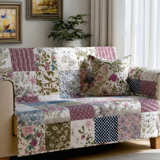 Cottage Meadow Quilted Sofa Cover NCU0LDH533