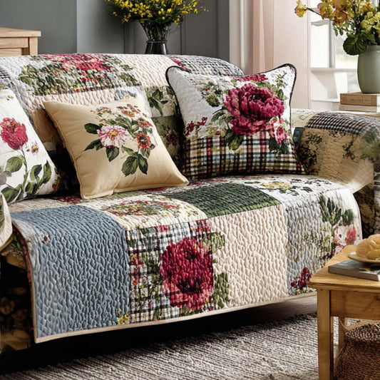 Cottage Patch Bliss Quilted Sofa Cover NCU0NNT2707