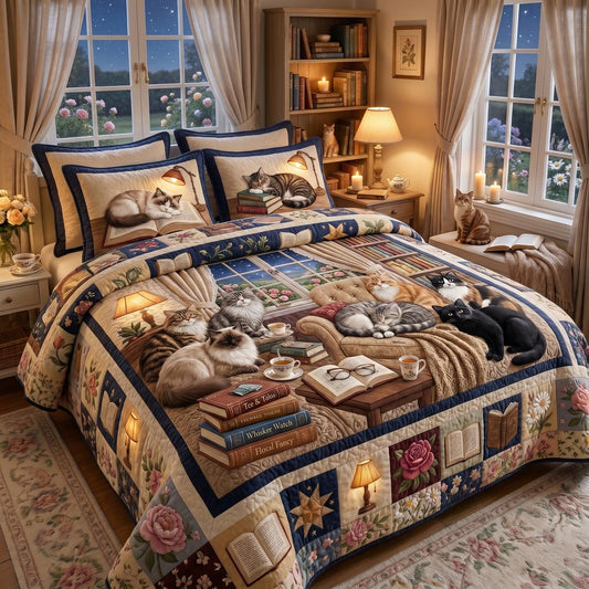 Cottage Paws 3-Piece Quilted Bedding Set NCU0DV2203