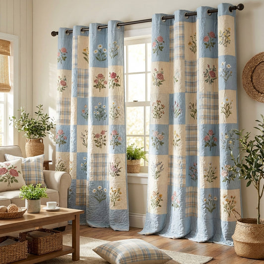 Cottage Plaid Quilted Curtains NCU0NTV983