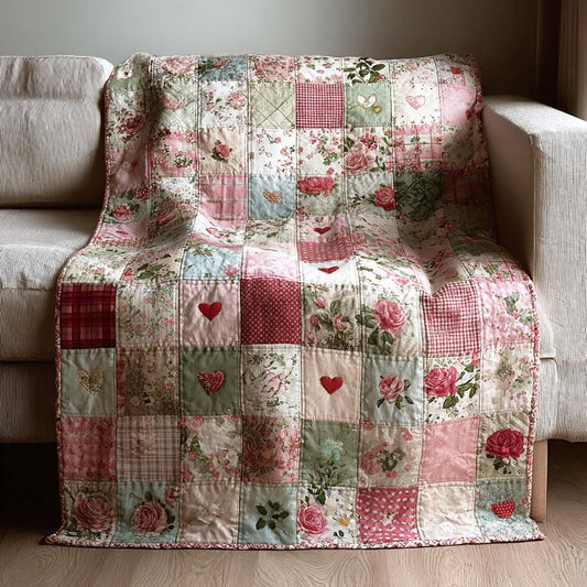 Cottage Rose Patchwork Quilted Blanket NCU0DQQ0149
