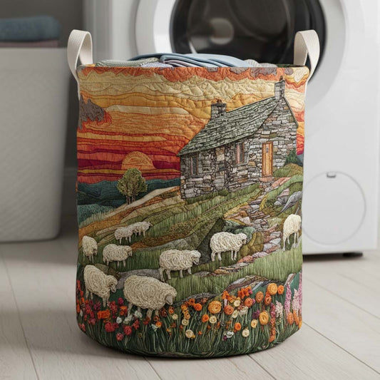 Cottage Sheep Quilted Laundry Basket NCU0HNH918