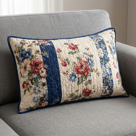 Cottage Stripe Quilted Bedding Pillow Case NCU0NXD1623