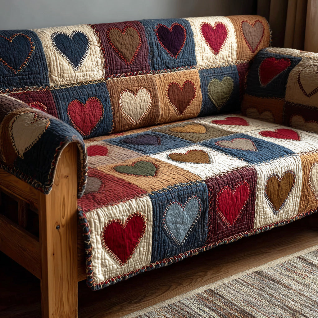 Cottage Warmth Quilted Sofa Cover NCU0NTD1247