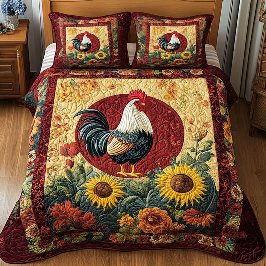 Country Cluck 3-Piece Quilted Bedding Set NCU0PTT009