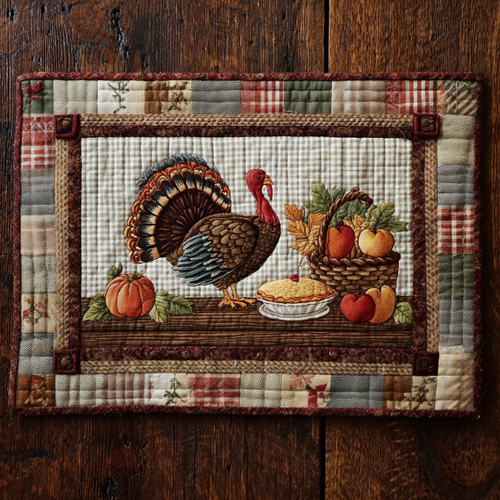 Country Harvest Turkey Quilted Placemat NCU0DV1077