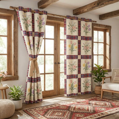 Country Petals Quilted Curtains NCU0DV1991