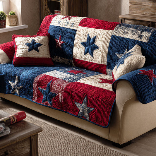 Country Americana Quilted Sofa Cover NCU0NTD1678