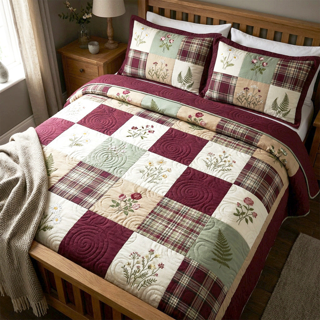 Country Berry 3-Piece Quilted Bedding Set NCU0NTV1006