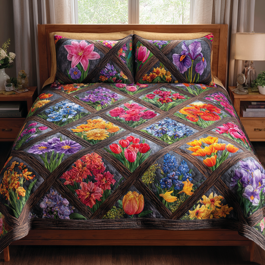 Country Bloom 3-Piece Quilted Bedding Set NCU0NVH885