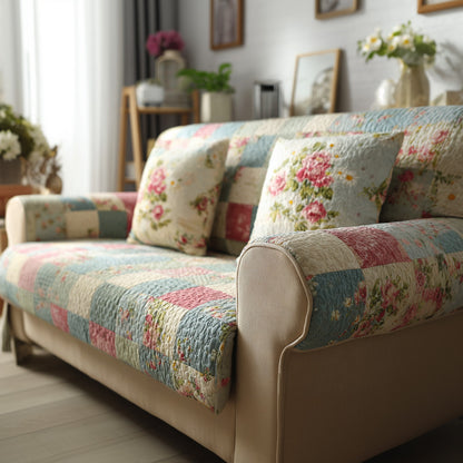 Country Blossom Mix Quilted Sofa Cover NCU0LDH738