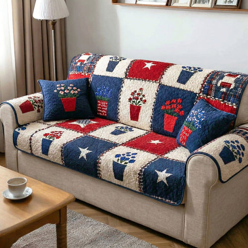 Country Blossom Quilted Sofa Cover NCU0NTD1669