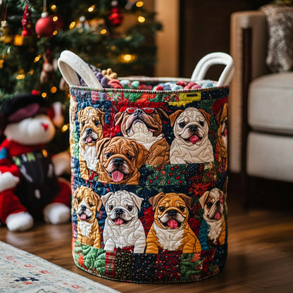 Country Bulldog Quilted Laundry Basket NCU0DV1098
