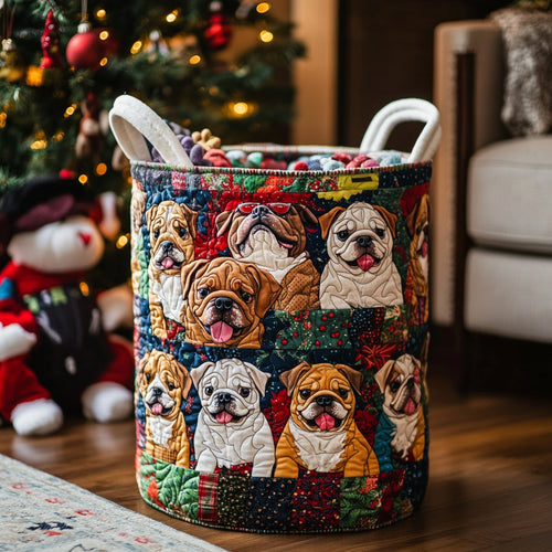 Country Bulldog Quilted Laundry Basket NCU0DV1098