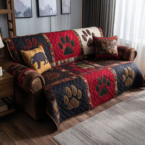 Country Cabin Paws Quilted Sofa Cover NCU0PTT2821