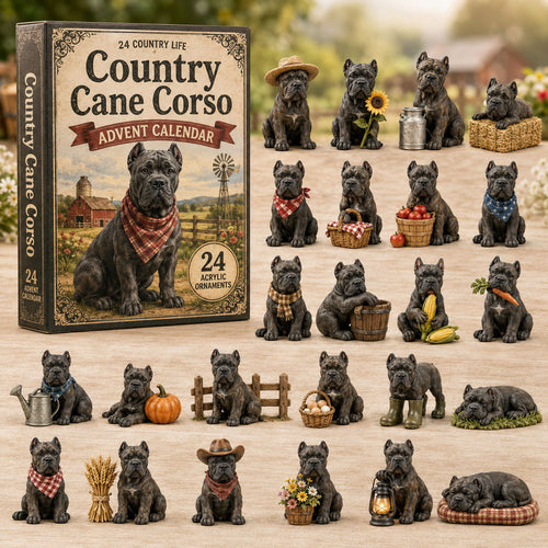 CHRISTMAS KICKOFF 40% OFF - Country Cane Corso Advent Calendar 2026 - 24-Day Festive Countdown, Acrylic Charms Blind Box - Gift For Cane Corso Lovers AC0NT239