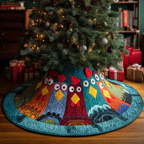 Country Cluck Christmas Quilted Tree skirt NCU0NNT2541
