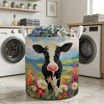 Country Cow Bloom Quilted Laundry Basket NCU0NNT3050