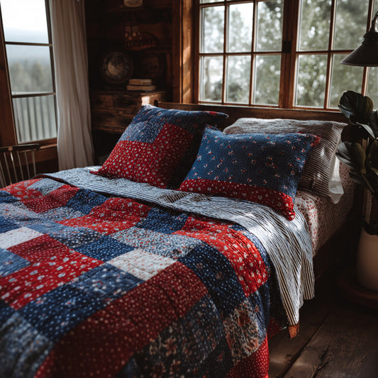Country Floral Freedom 3-Piece Quilted Bedding Set NCU0PVL843