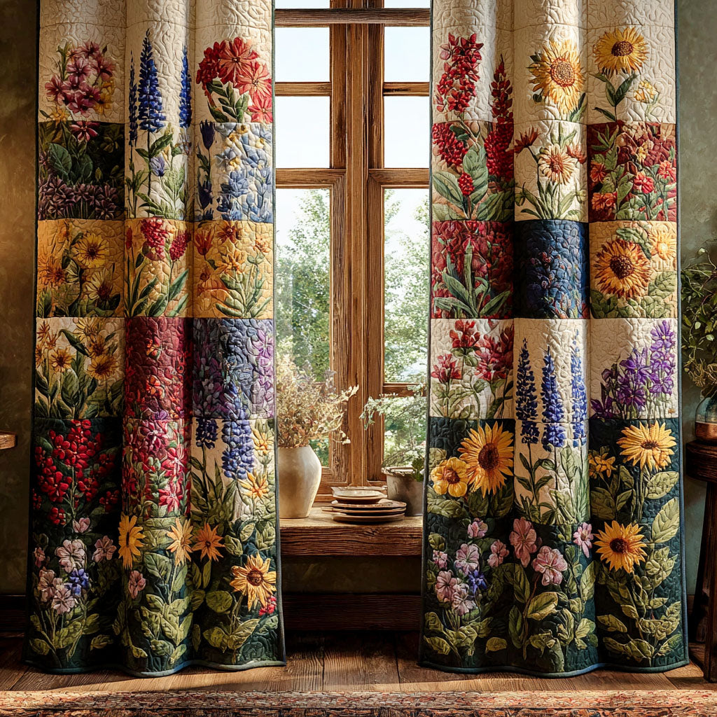 Country Garden Quilted Curtains NCU0PTT2104