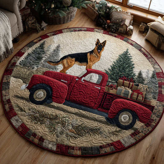 Country German Shepherd Heart Quilted Round Mat NCU0DV1110