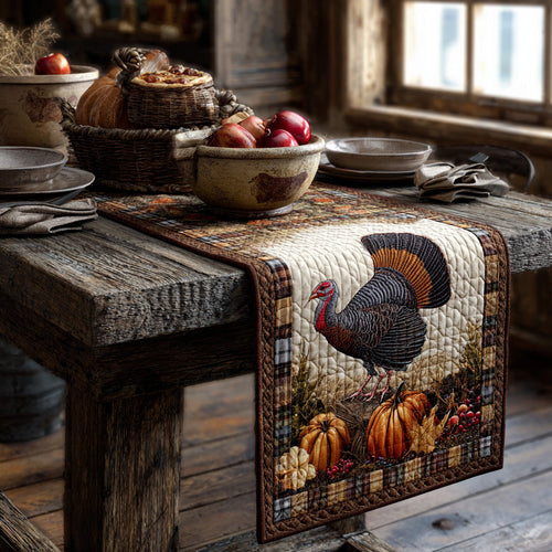 Country Harvest Turkey Quilted Table Runner NCU0DV1077