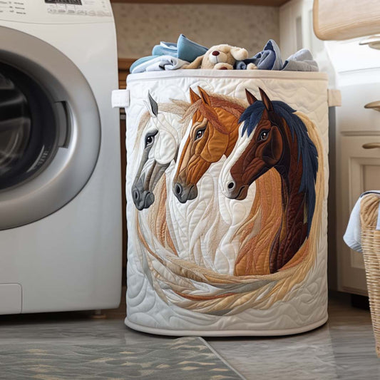 Country Horse Quilted Laundry Basket NCU0NNT1145