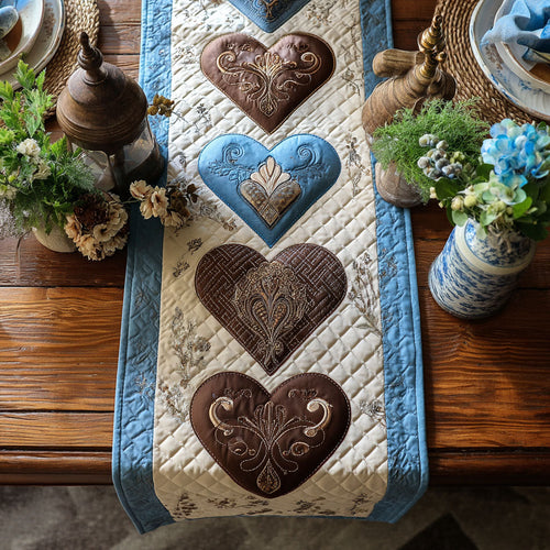 Country Keepsake Hearts Quilted Table Runner NCU0PTT2769