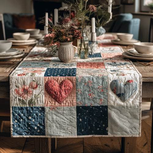 Country Love Patchwork Quilted Table Runner NCU0LDH317