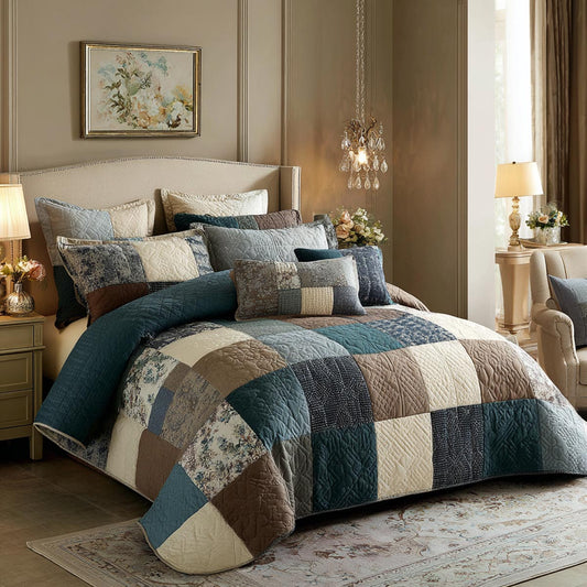 Country Patchwork 3-Piece Quilted Bedding Set NCU0DV1894