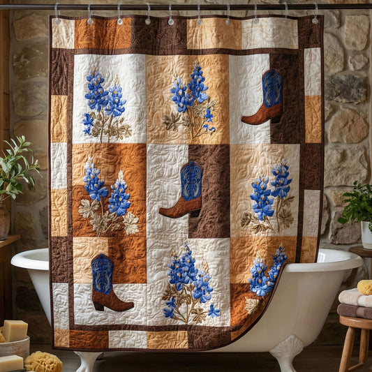 Country Patchwork Boots Shower Curtain NCU0NNT3013