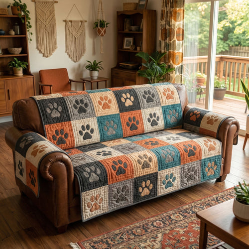 Country Pawprint Quilted Sofa Cover NCU0PTT3020