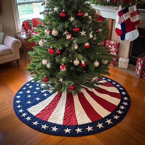 Country Pride Christmas Quilted Tree Skirt NCU0DV1393
