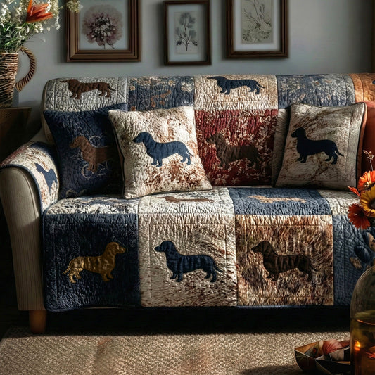 Country Pups Quilted Sofa Cover NCU0LDH372