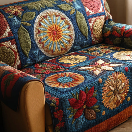 Country Rosette Quilted Sofa Cover NCU0NTD1229