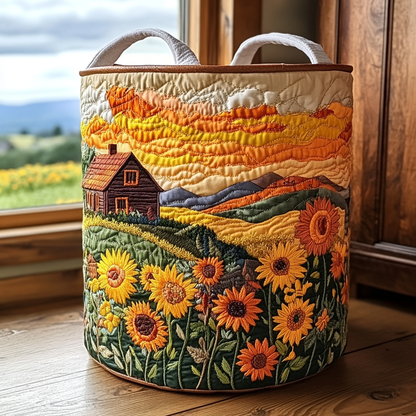 Country Sunrise Quilted Laundry Basket NCU0DDK796