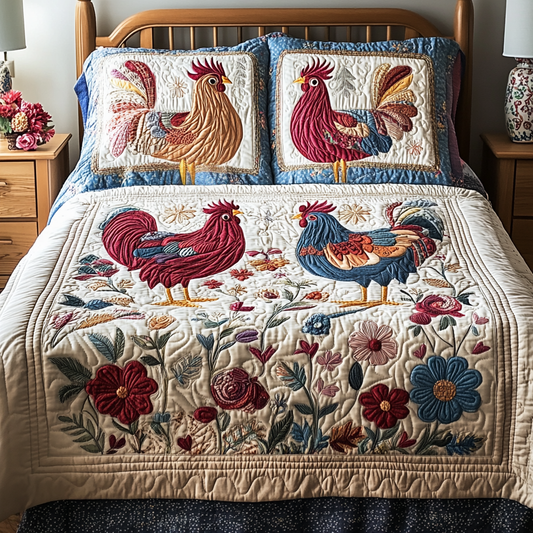 Countryside Bliss 3-Piece Quilted Bedding Set NCU0NVH017