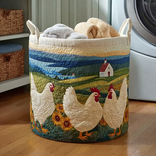 Countryside Chicken Quilted Laundry Basket NCU0HNH823
