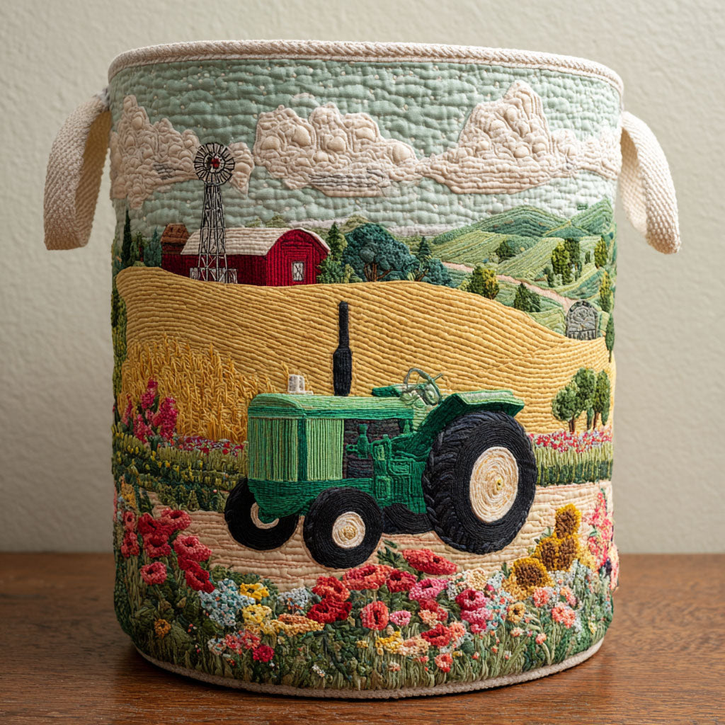 Countryside View Quilted Laundry Basket NCU0DDK2045