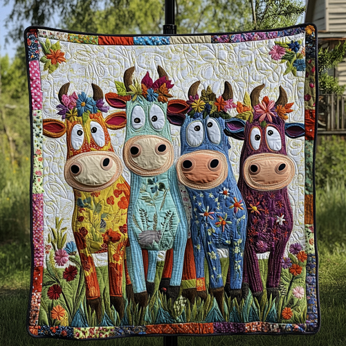 Cow Blossom Quilted Blanket NCU0NVH204