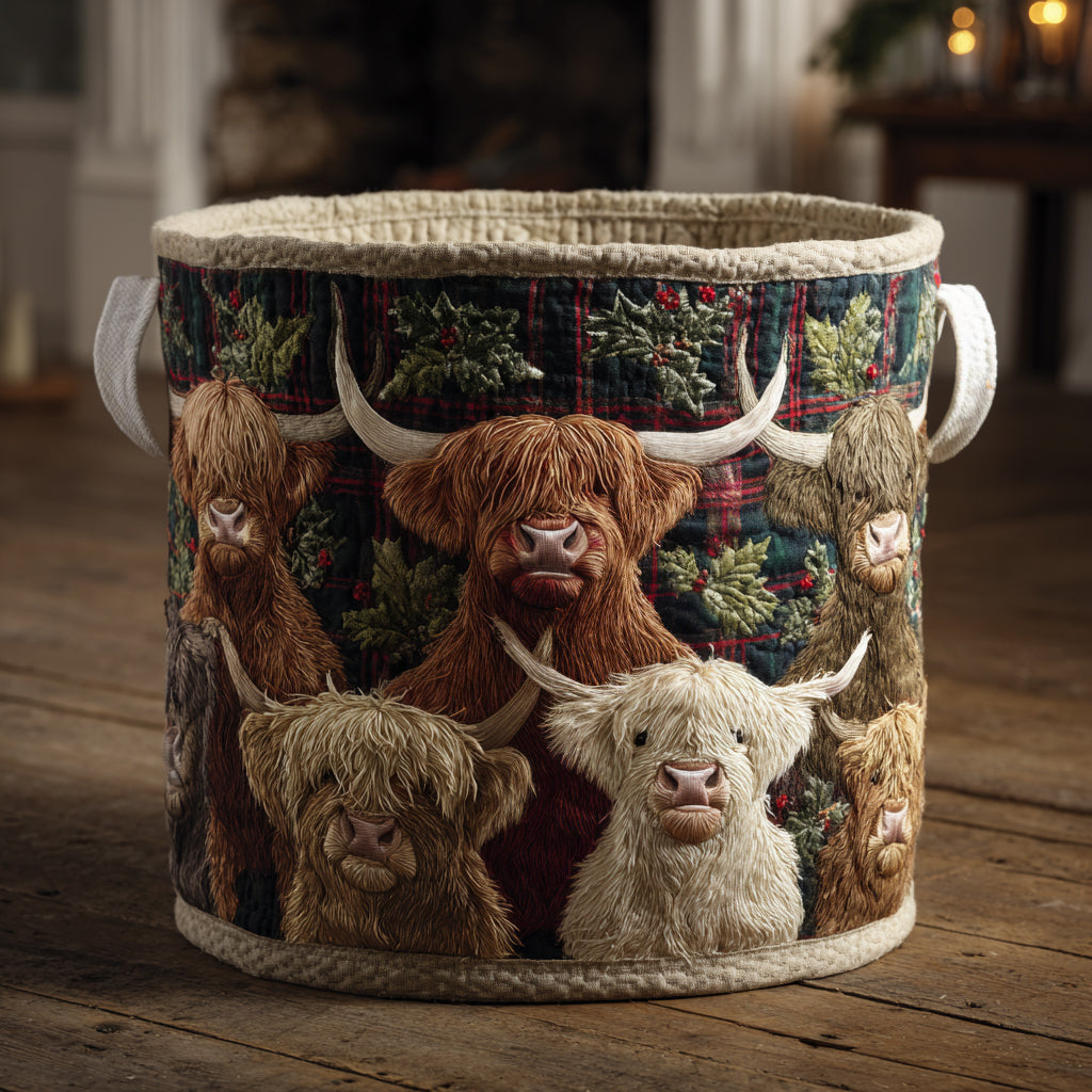 Cow Harmony Quilted Laundry Basket NCU0DV1603