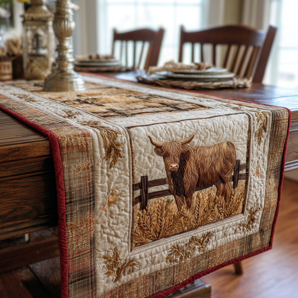 Cow Meadow Quilted Table Runner NCU0DV1570