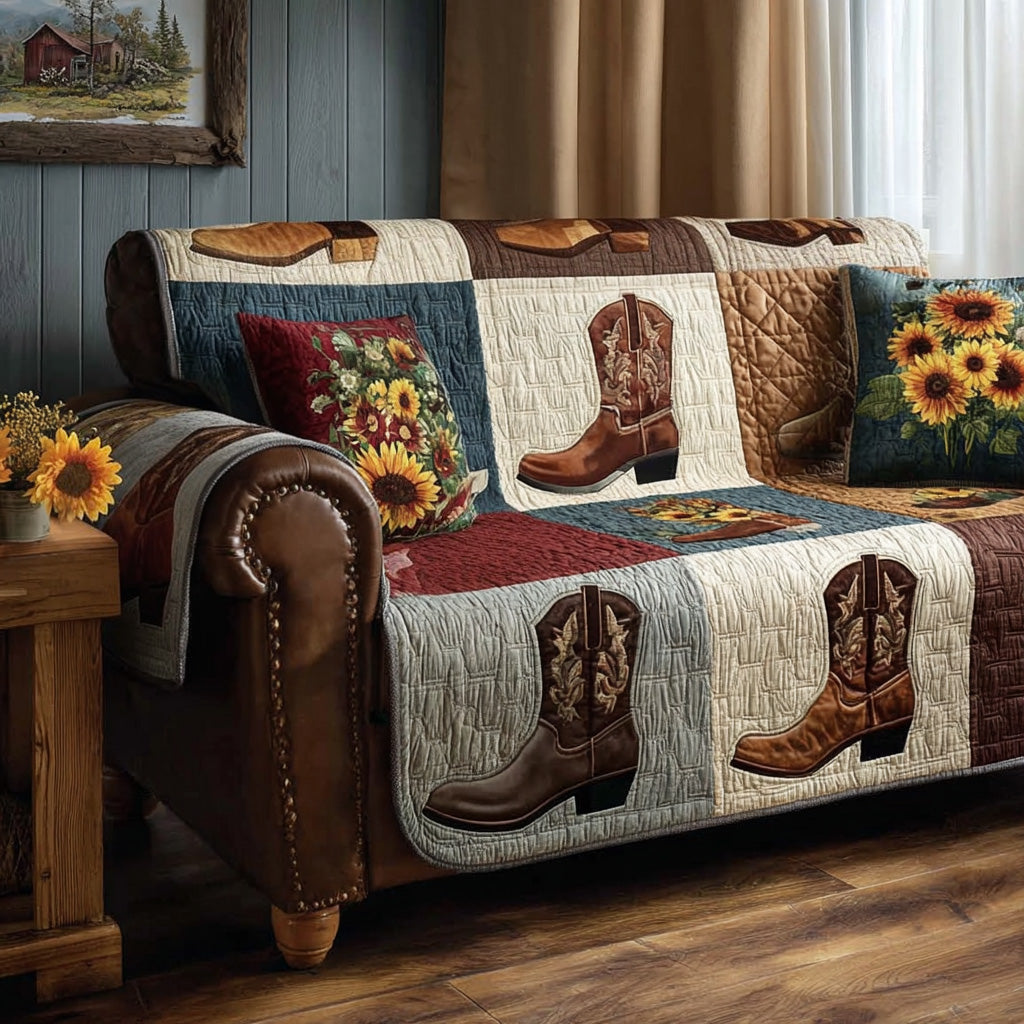 Cowboy Boots Quilted Sofa Cover NCU0LDH174