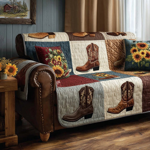 Cowboy Boots Quilted Sofa Cover NCU0LDH174