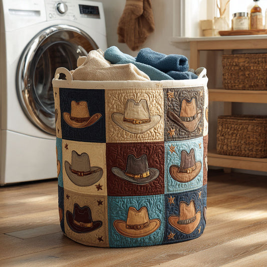 Cowboy Charm Quilted Laundry Basket NCU0NTV429