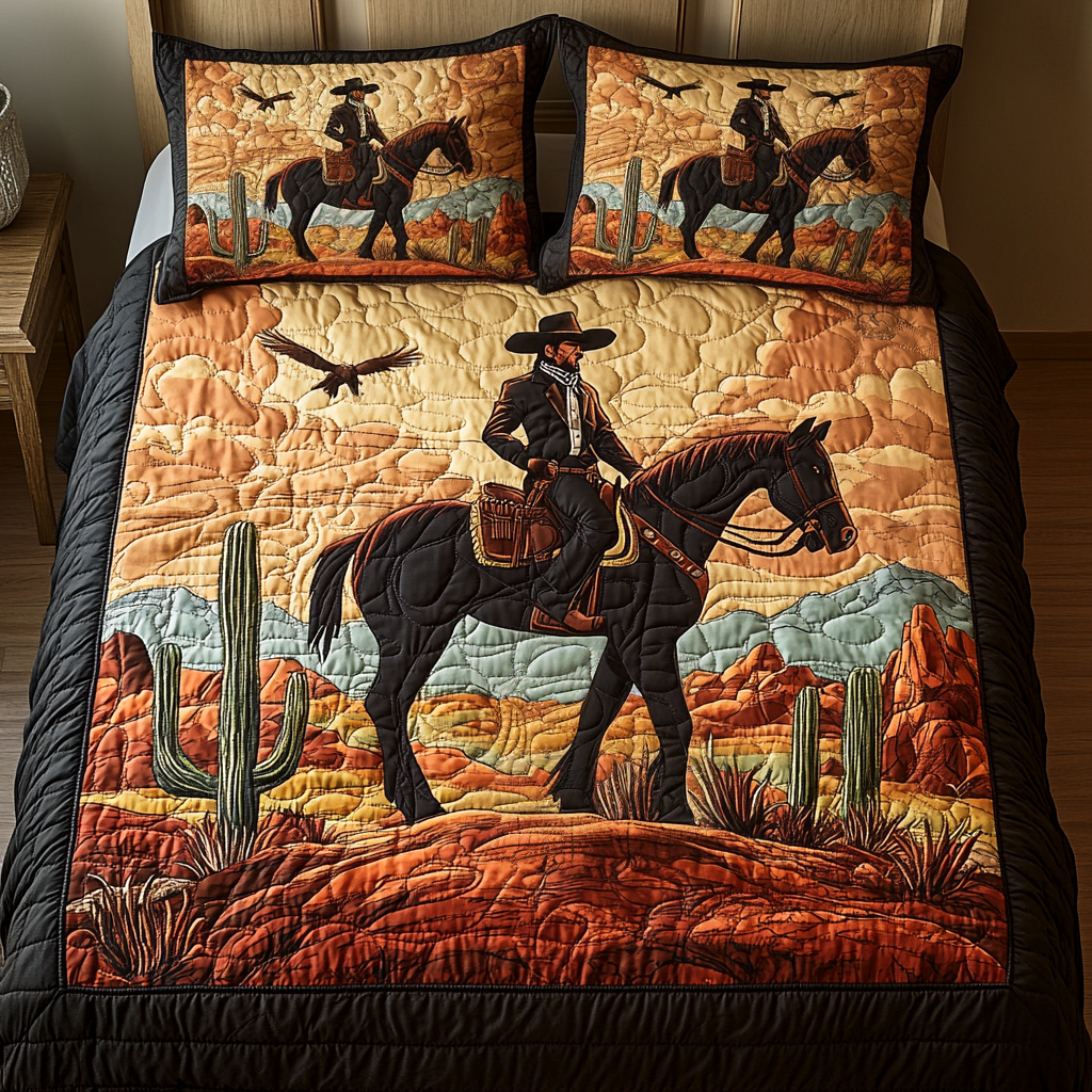 Cowboy Dusk 3-Piece Quilted Bedding Set NCU0VH587