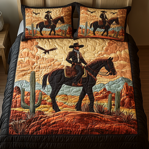 Cowboy Dusk 3-Piece Quilted Bedding Set NCU0VH587