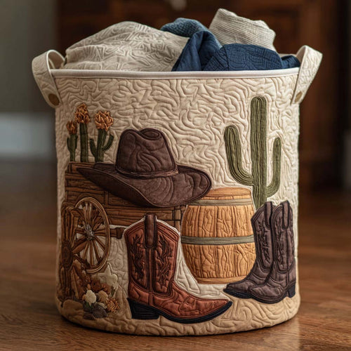 Cowboy Sunset Quilted Laundry Basket NCU0NNT2663