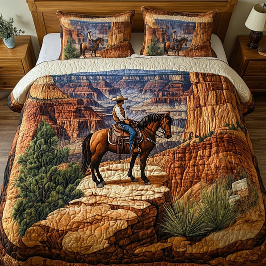 Cowboy Trail 3-Piece Quilted Bedding Set NCU0NVH595